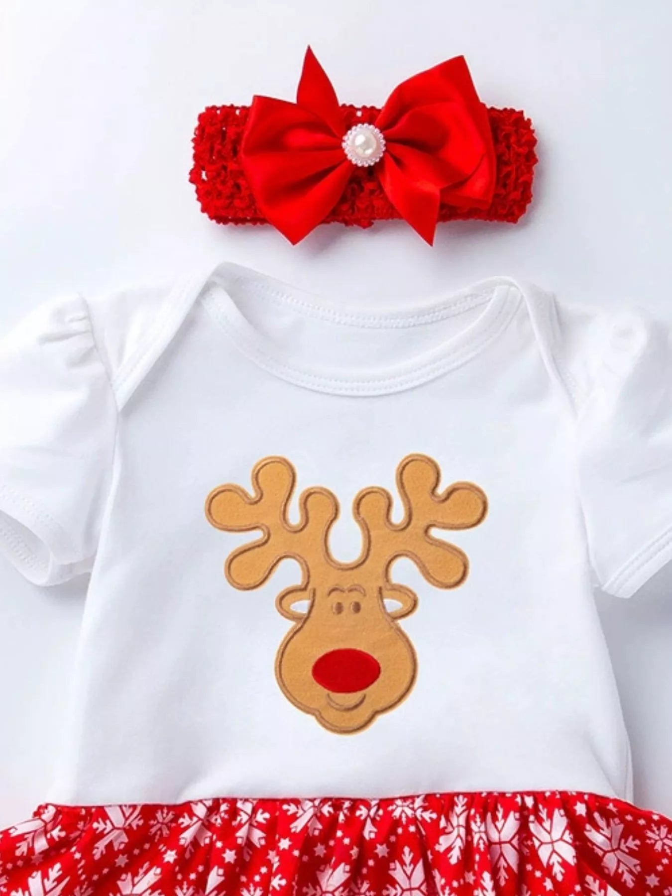 Children's Christmas One Piece Dress with Headband