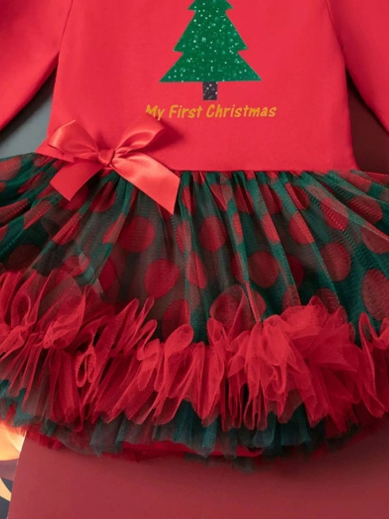 Children's Christmas Stocking Tulle Ruffle Dress