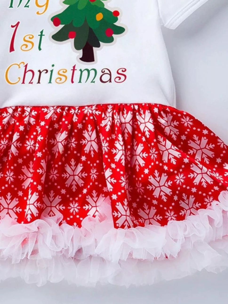 Children's Christmas One Piece Dress with Headband