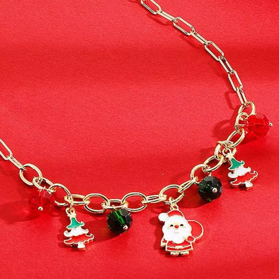 18K Gold-Plated Alloy Christmas Necklace