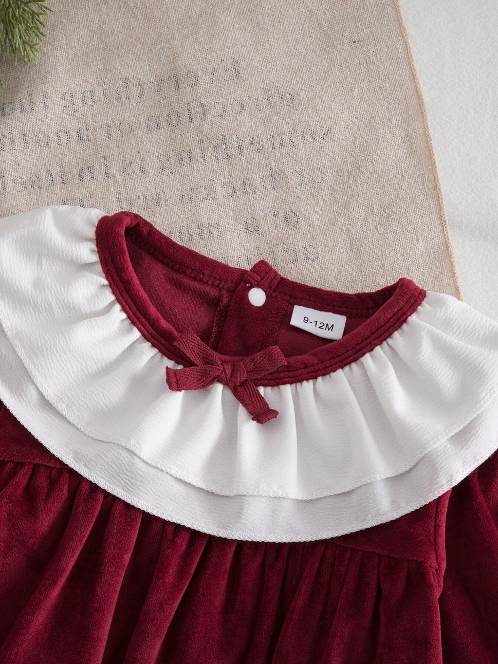 Children's Christmas Velvet Bodysuit and Socks Set