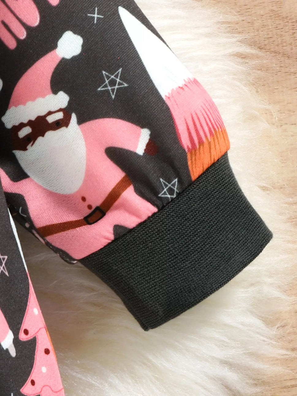 Children's Christmas Print Long Sleeve One-Piece Bodysuit