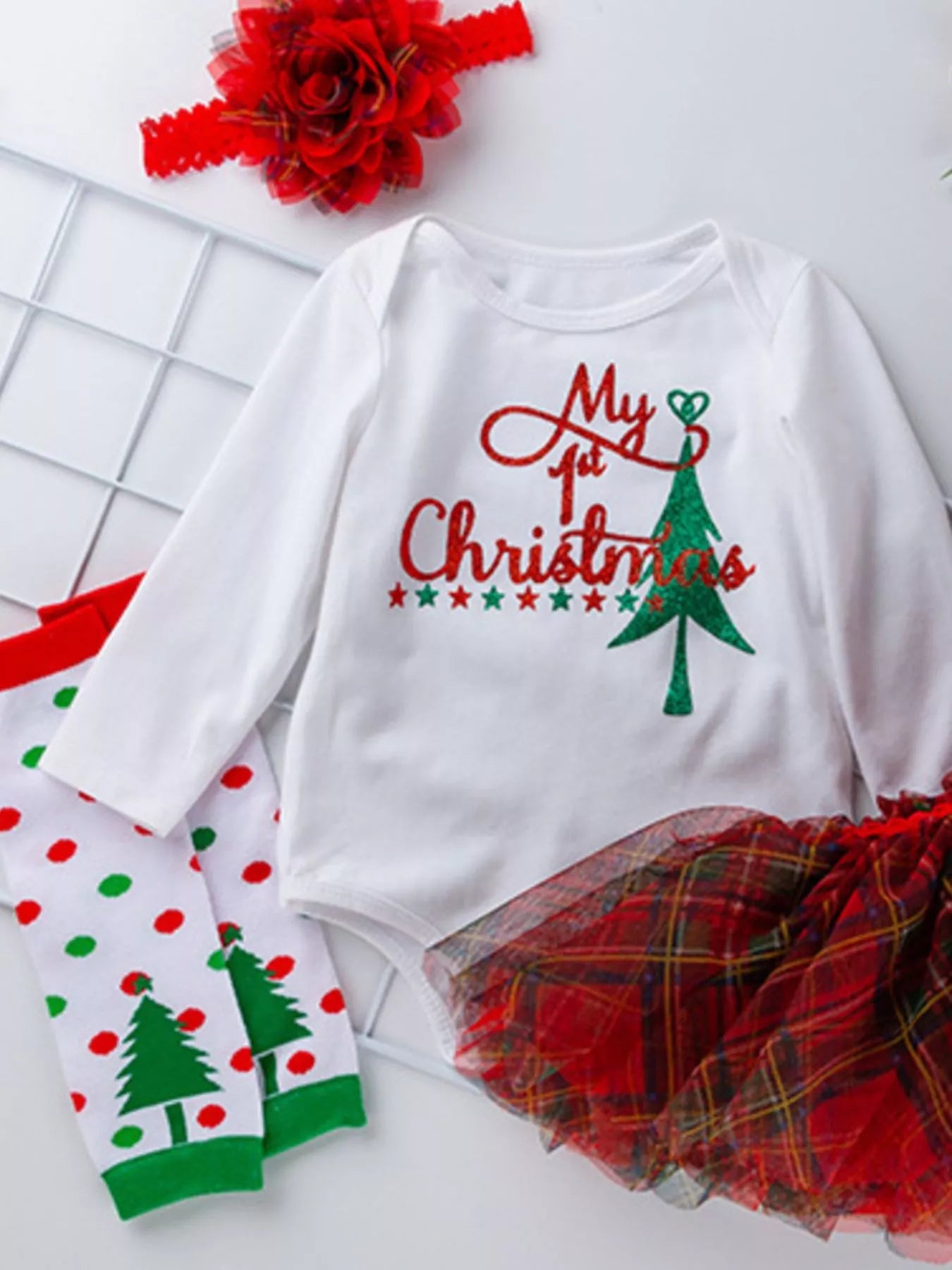 Children's Christmas Santa Baby 4 Piece Outfit Set