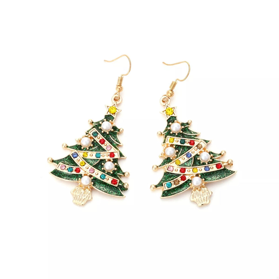 Christmas Tree Dangle Earrings