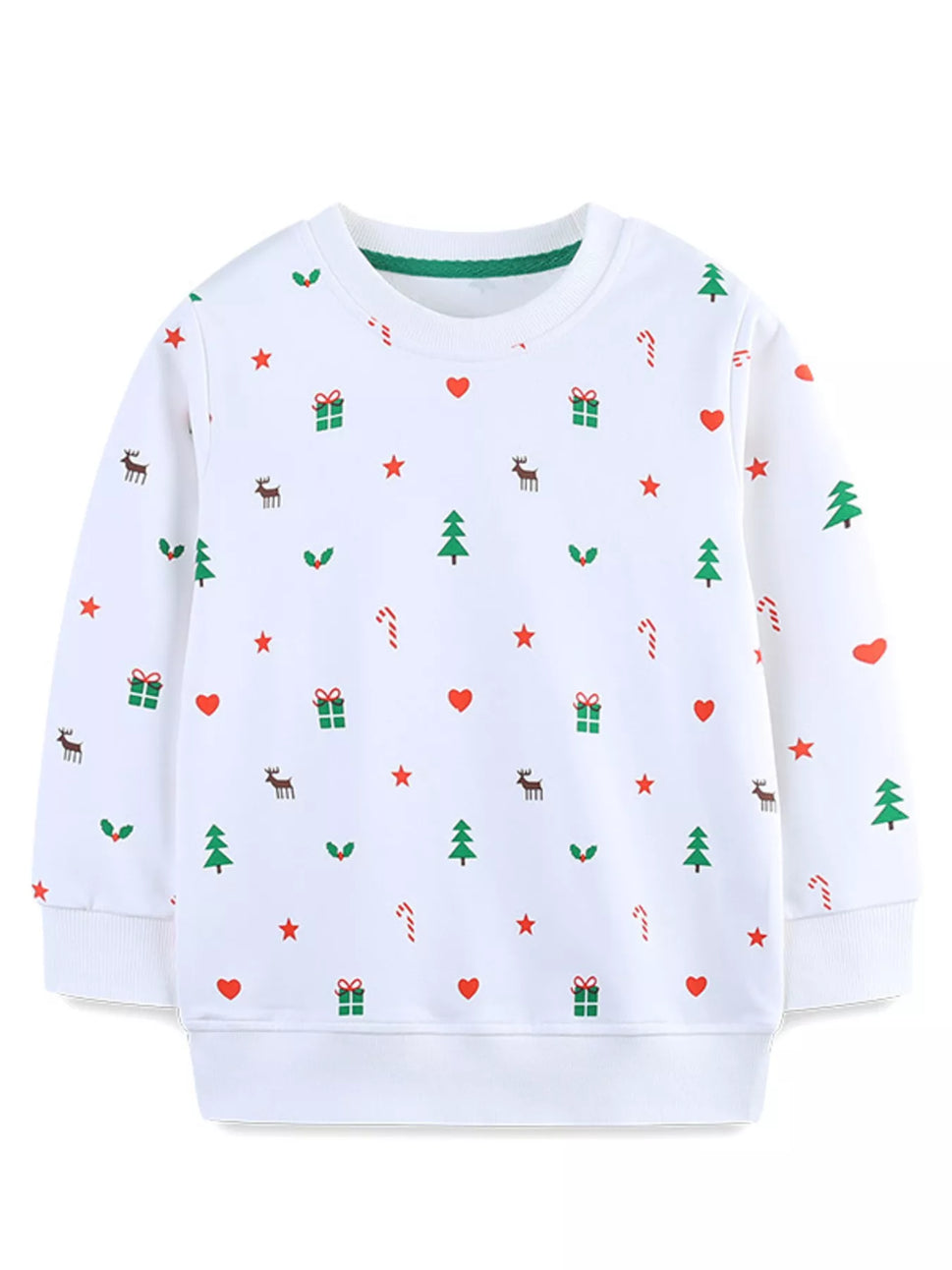 Children's Christmas Print Crew Neck Sweatshirt