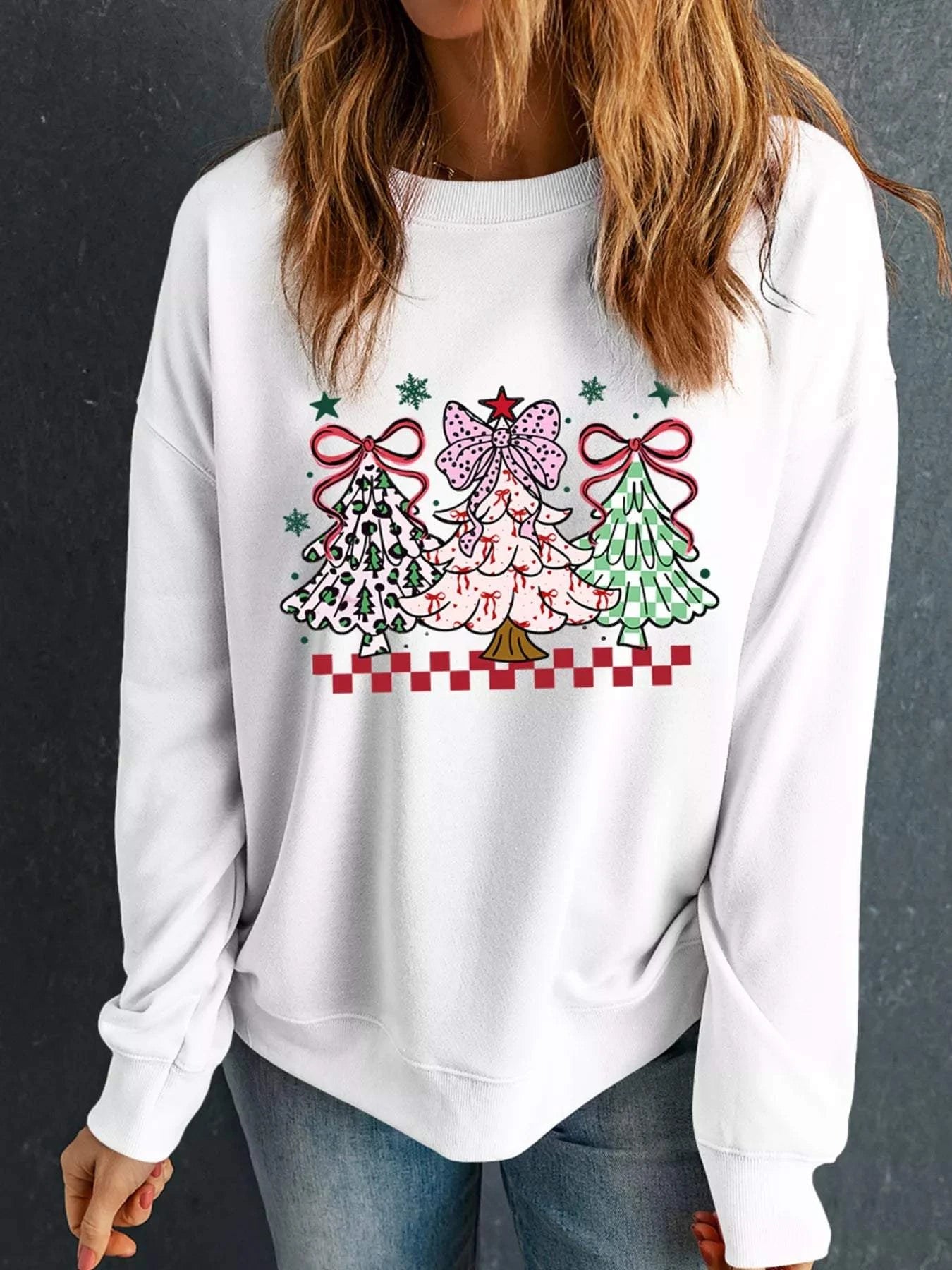 Christmas Tree Graphic Customized Holiday Sweatshirt