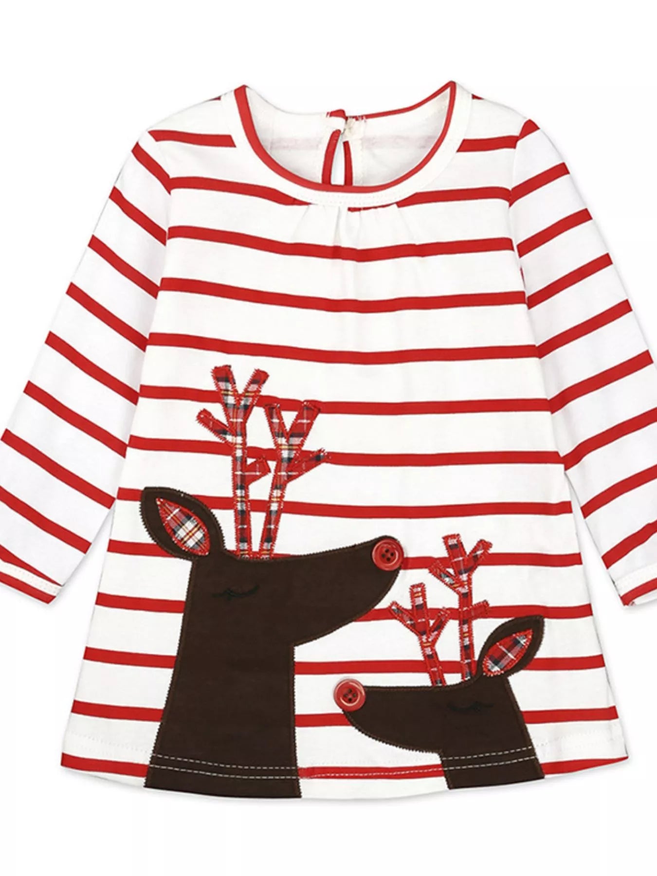 Children's Christmas Reindeer Striped Dress