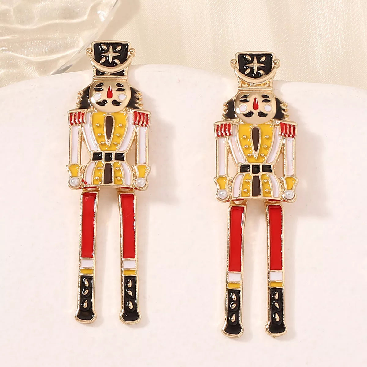 Christmas 18K Gold-Plated Nutcracker Soldier Earrings