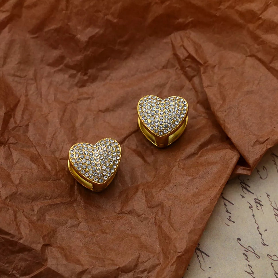 Heart-Shaped Stud Earrings