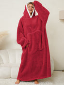 Switch Pocketed Contrast Long Sleeve Hooded Lounge Dress 2 image