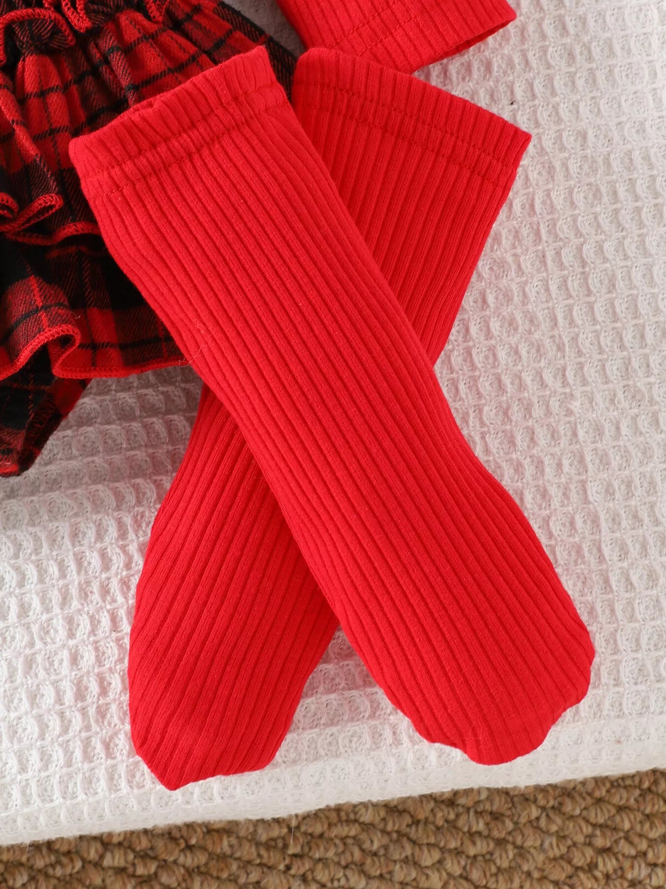 Children's Christmas Ruffle Trim 4-Piece Set