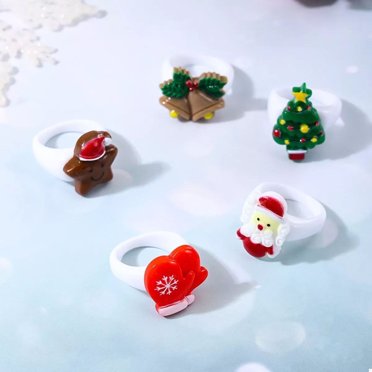 5 Piece Christmas-Themed Rings