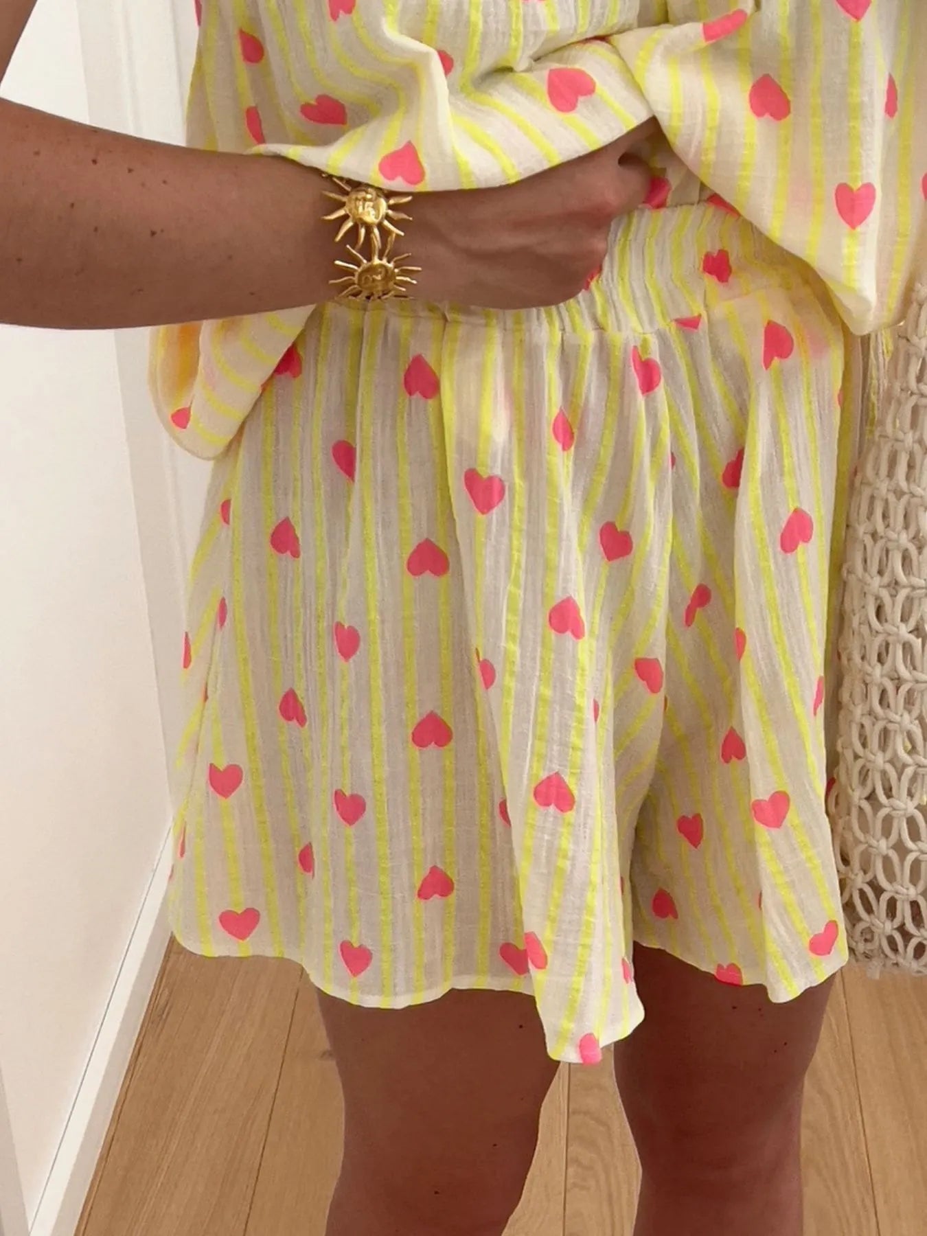 Striped Heart Cami Top and Shorts Set