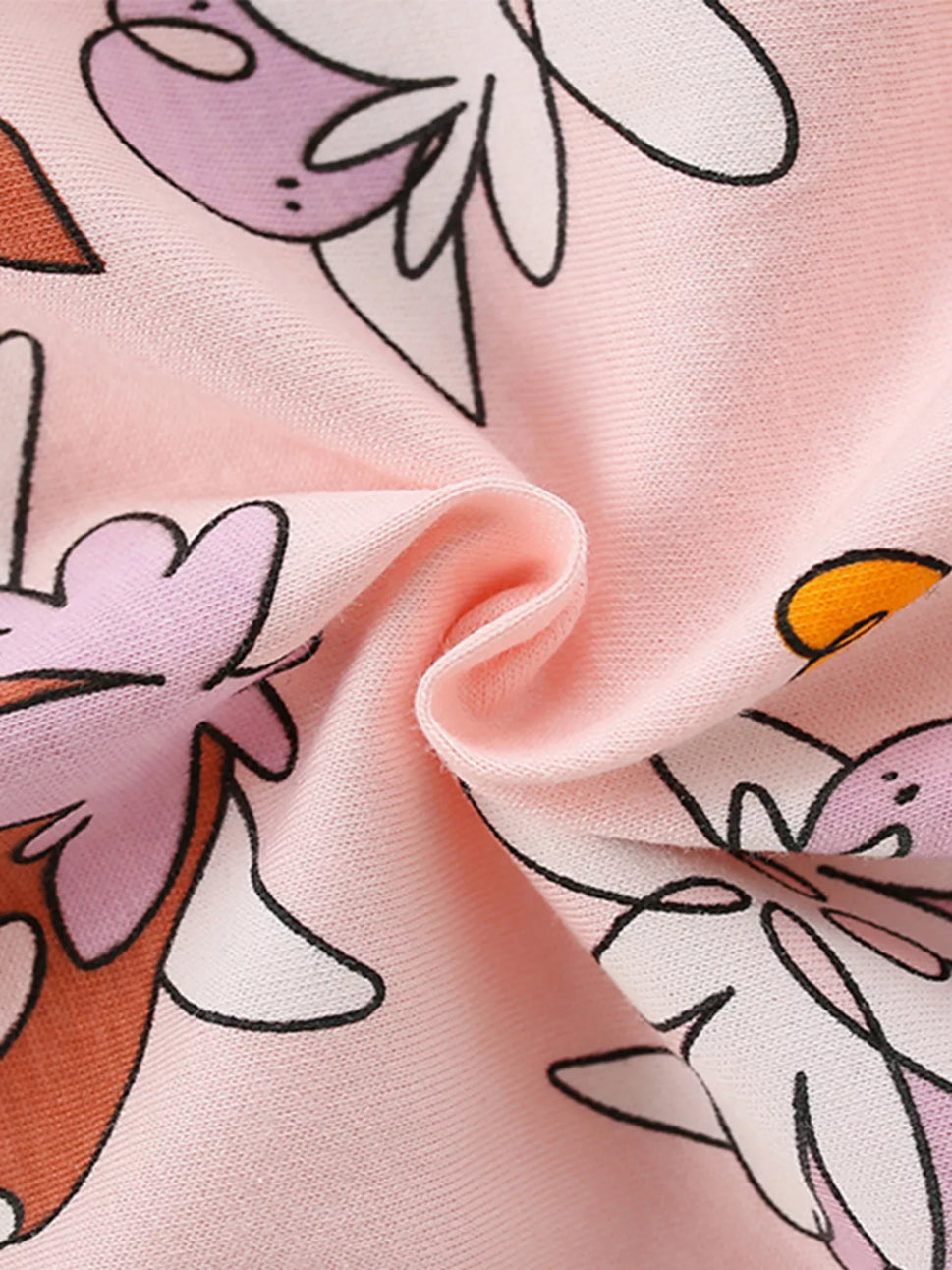 Children's Printed Round Neck Top and Pants Set