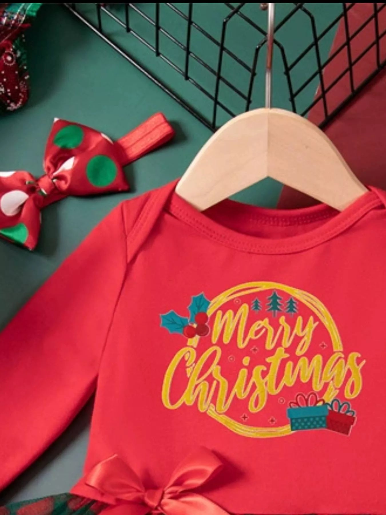 Children's Christmas Stocking Tulle Ruffle Dress