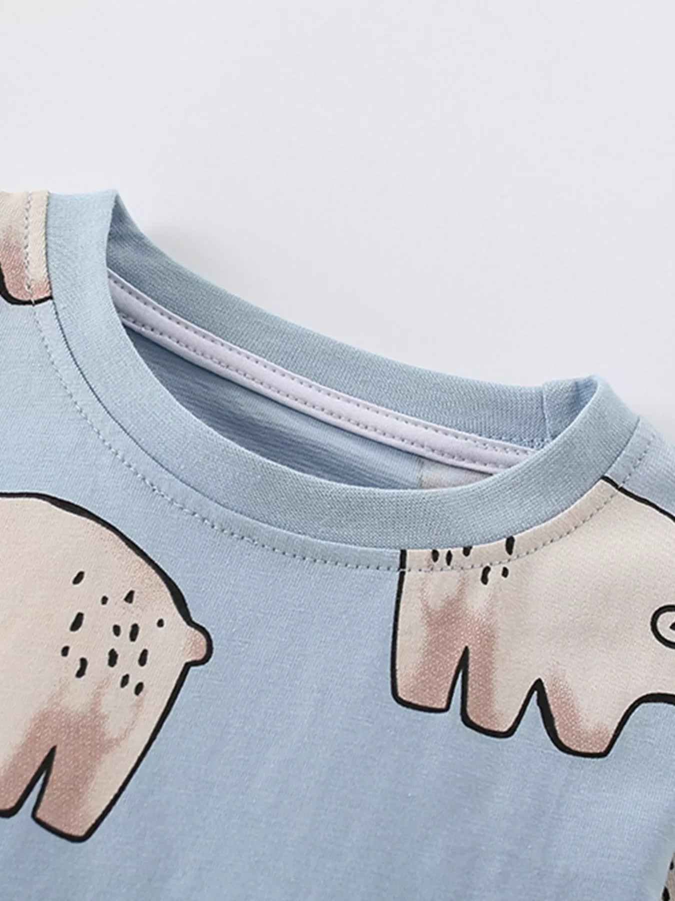 Children's Round Neck Top and Pants Pajama Set