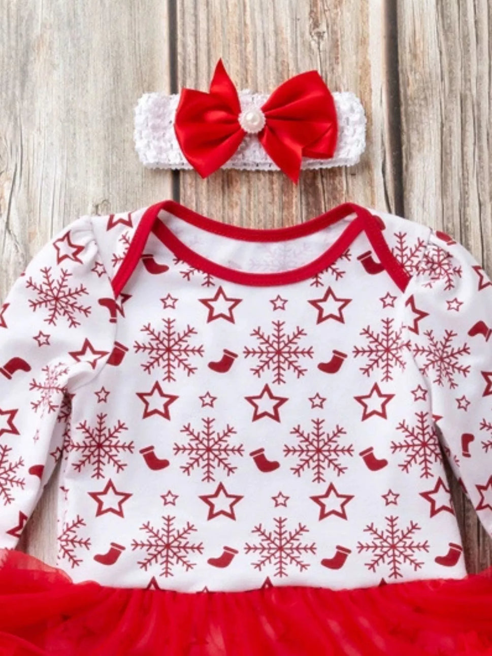 Children's Christmas One Piece Dress with Headband