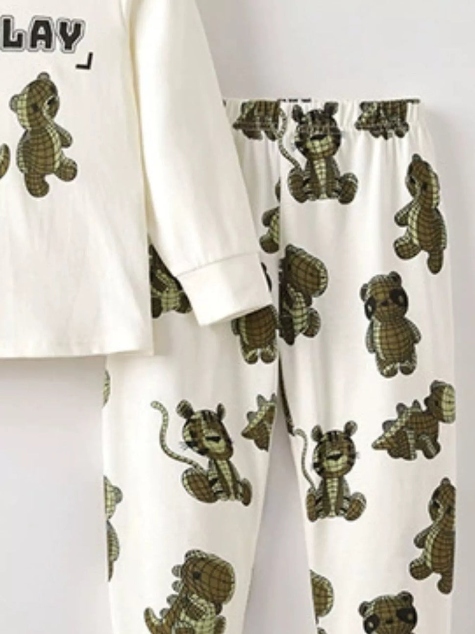 Children's Graphic Round Neck Top and Pants Set