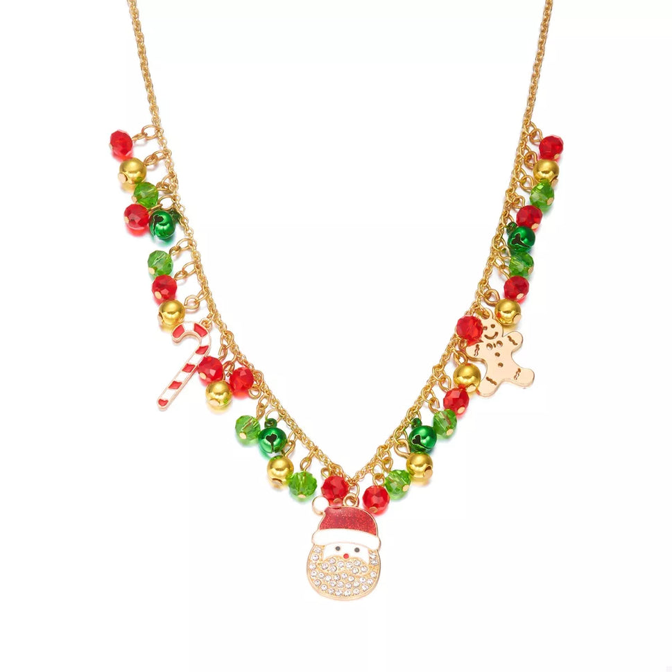 18K Gold-Plated Christmas Charm Necklace