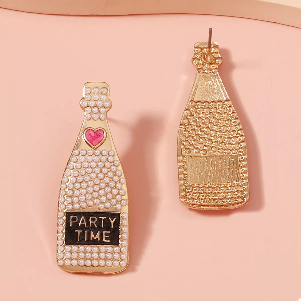 Champagne Bottle Pearl Earrings