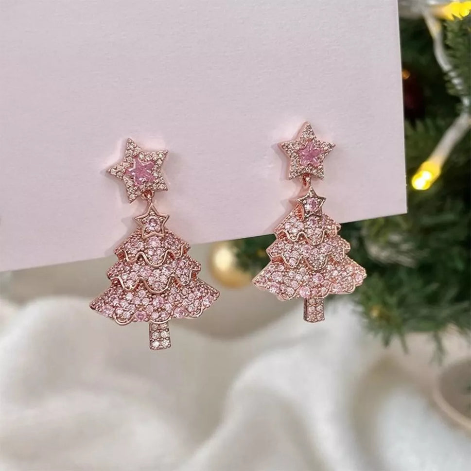 Christmas Tree Dangle Earrings