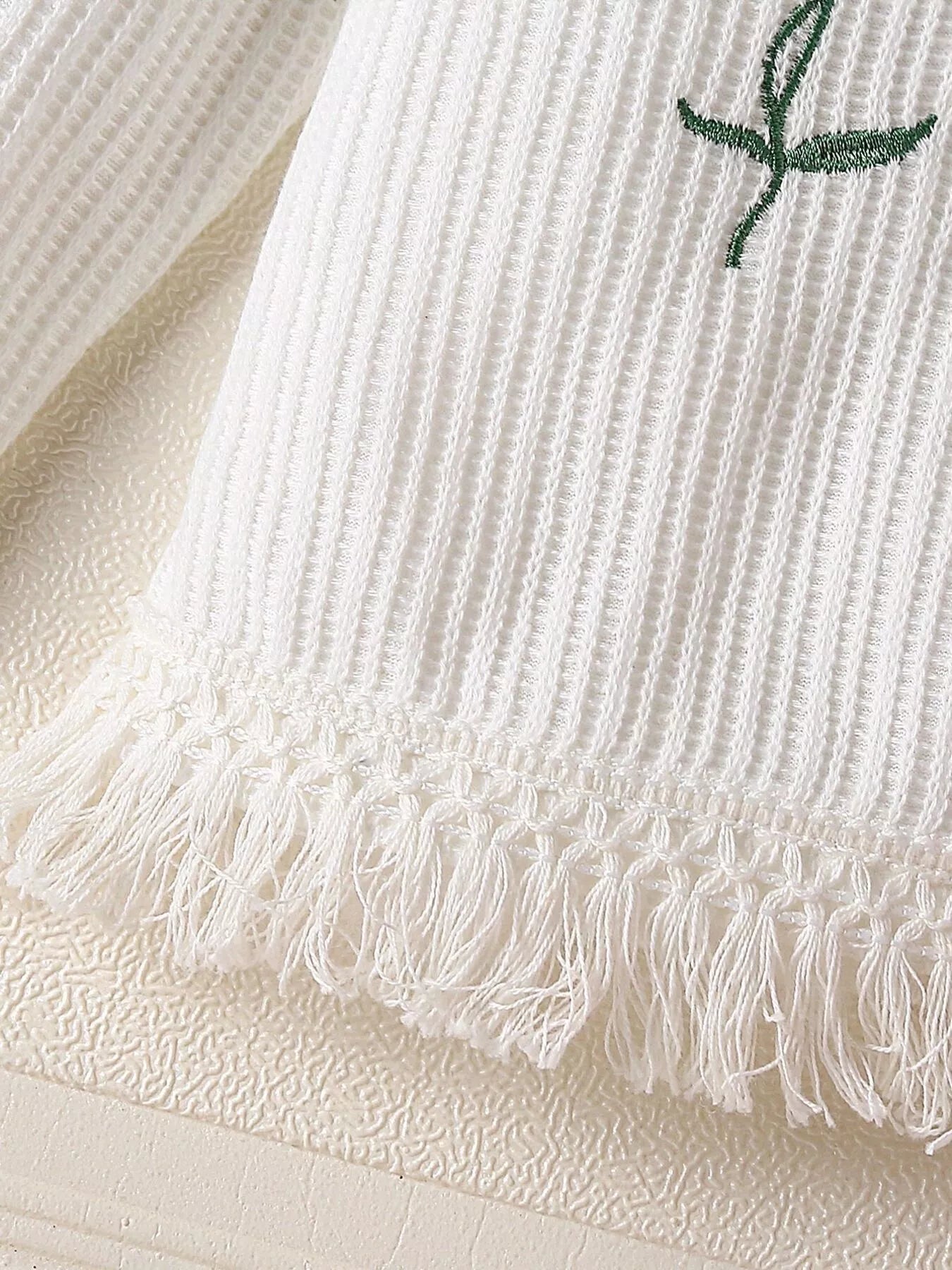 Children's Floral Applique Ribbed Top & Flare Leg Pants Set