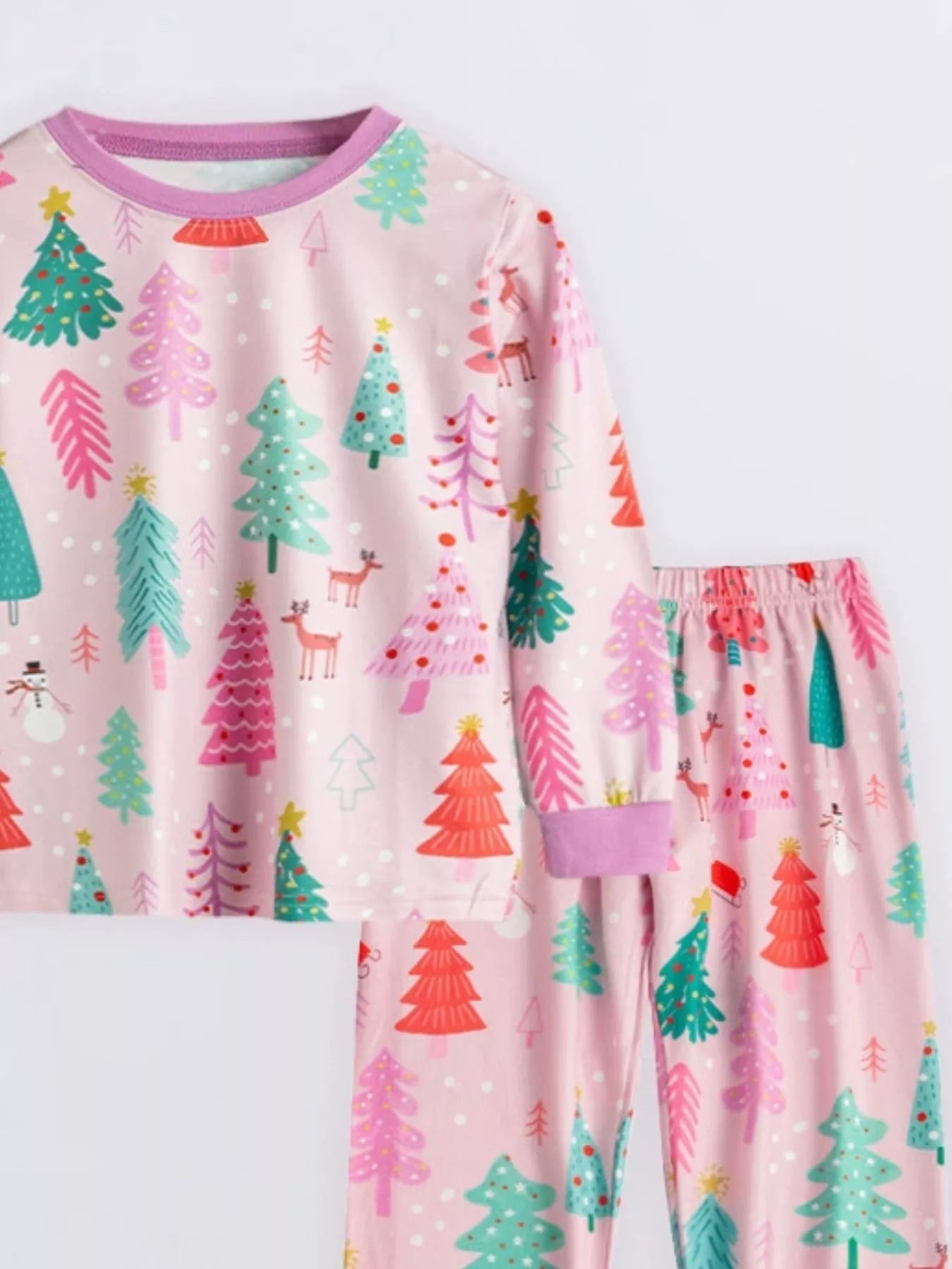 Children's Christmas Tree Print Pajama Set