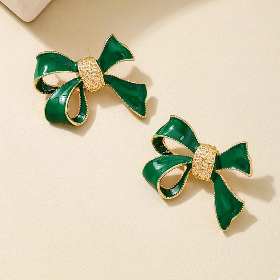18K Gold-Plated Bow Earrings