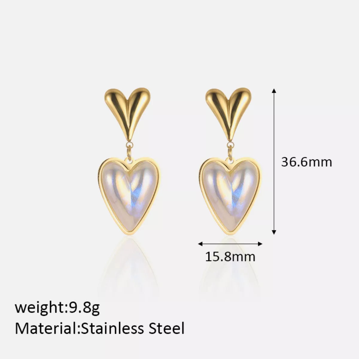 Heart-Shaped Pearl Drop Earrings