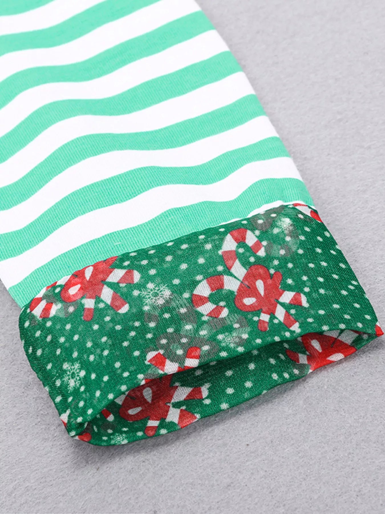 Children's Christmas Reindeer Applique Striped Long Sleeve Dress