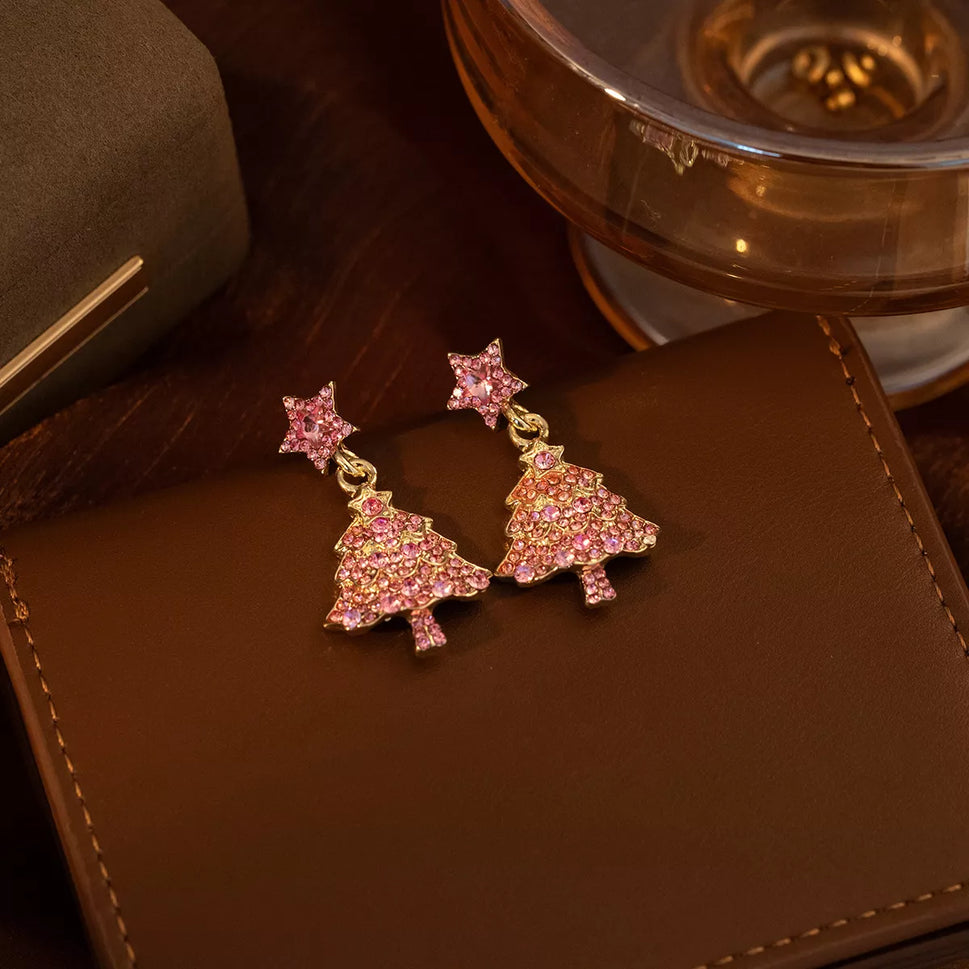 Christmas Tree Star Dangle Earrings
