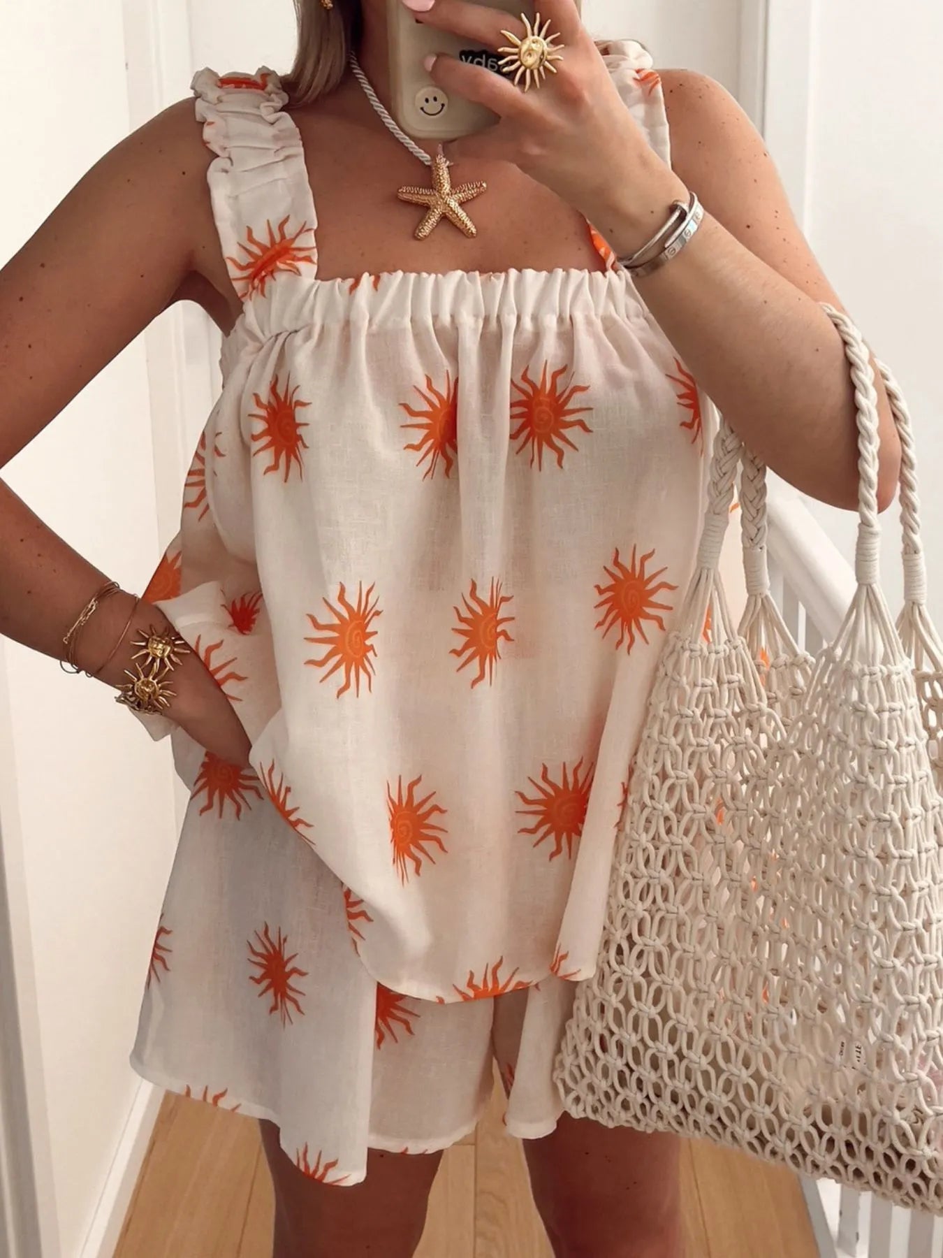 Striped Heart Cami Top and Shorts Set