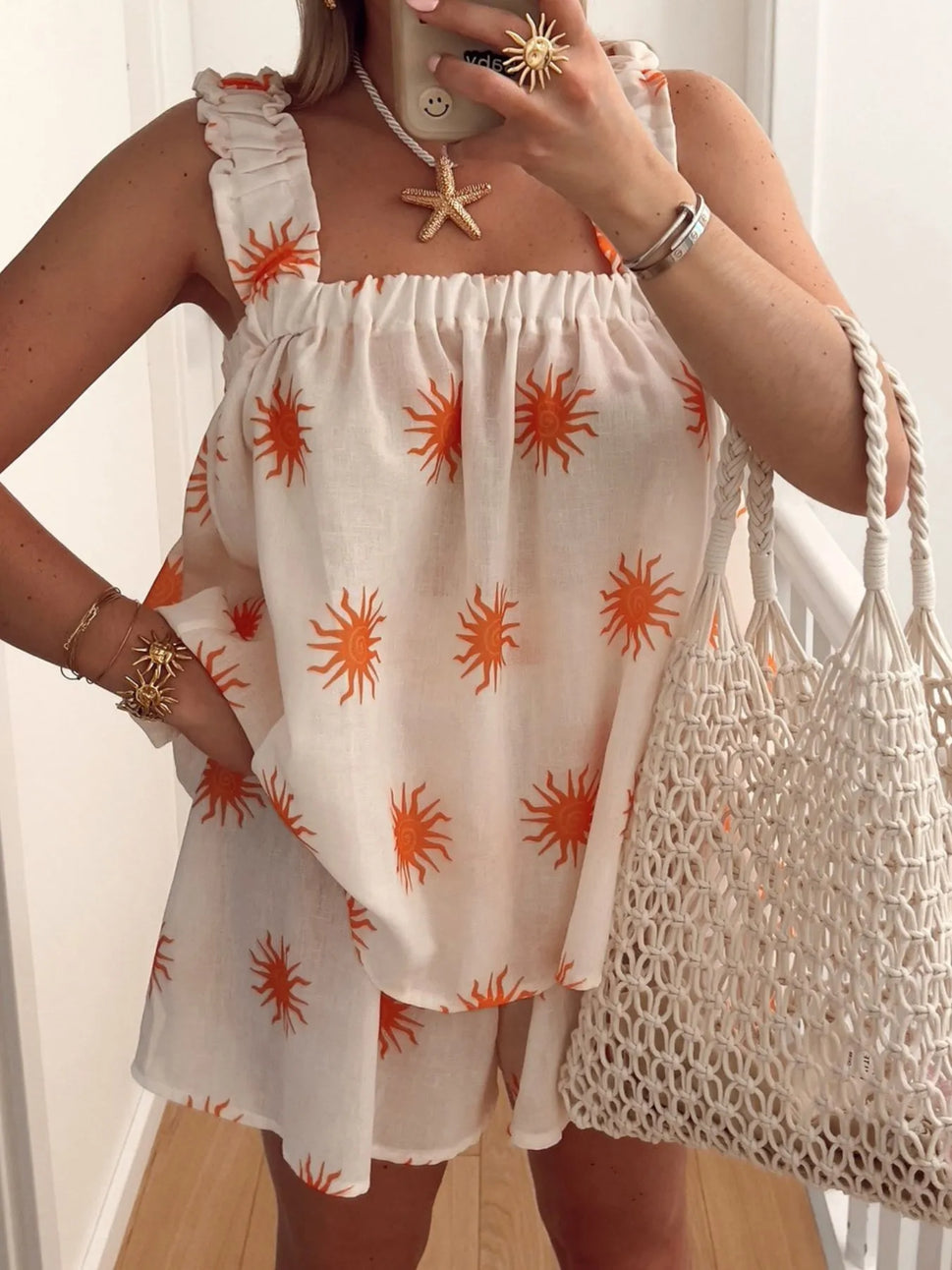 Striped Heart Cami Top and Shorts Set