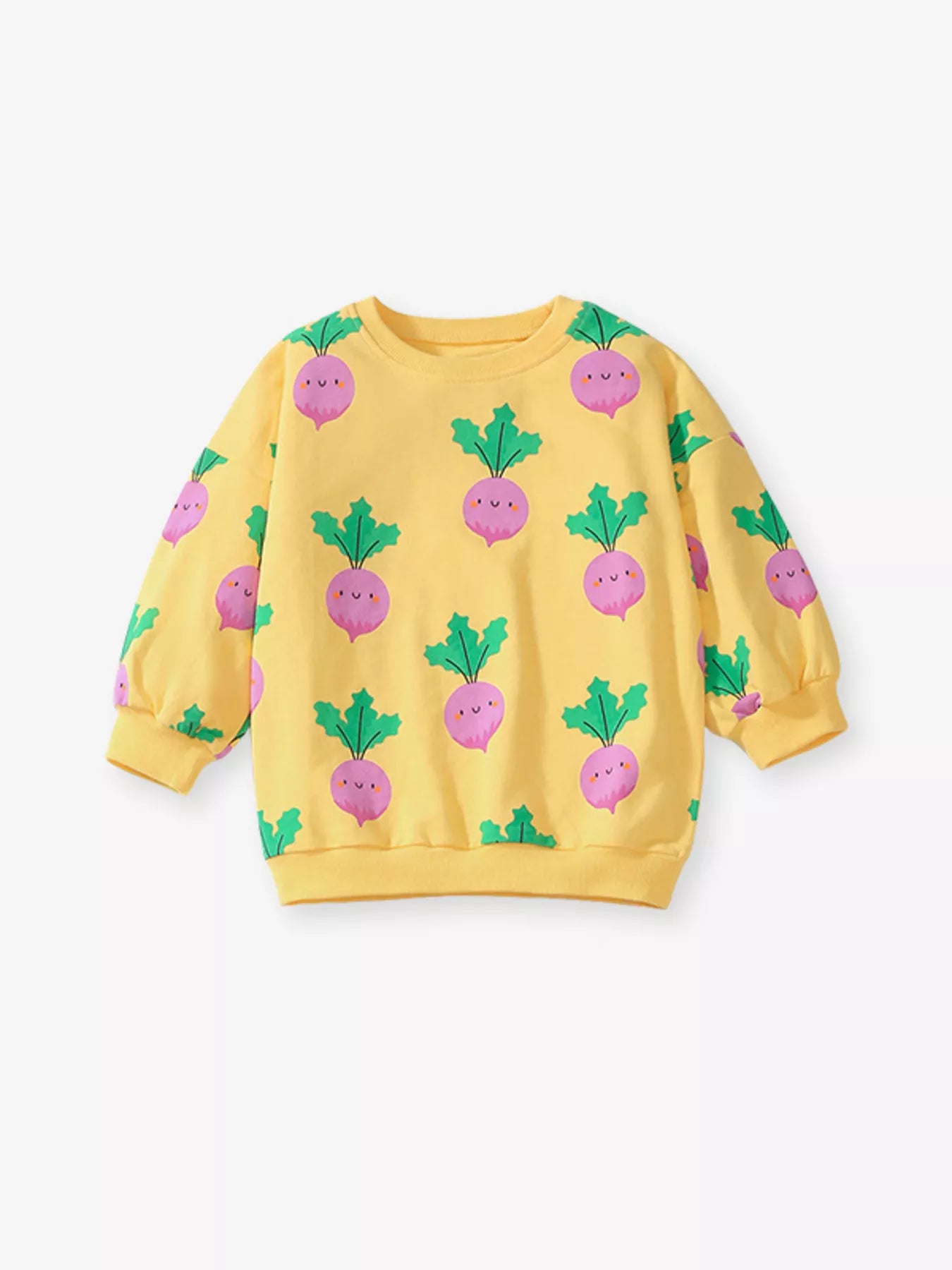 Children's Radish Print Sweatshirt and Leggings Set