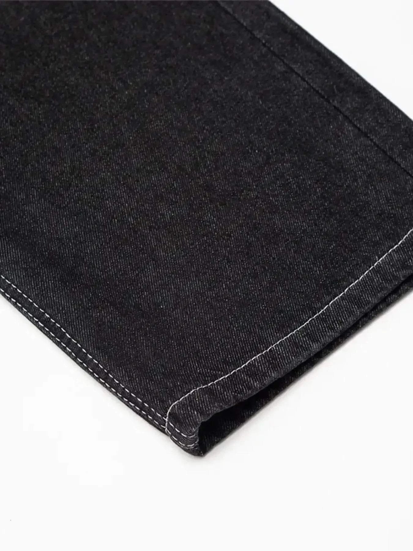 Men's Skeleton Embroidered Straight Leg Jeans