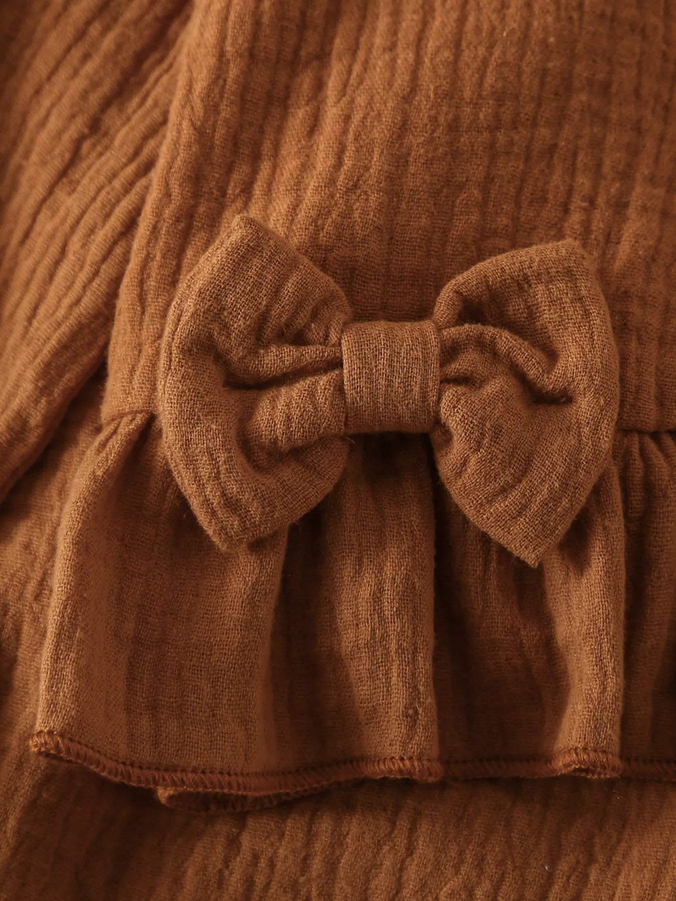 Children's Ruffle Trim Bow Decor Baby Set