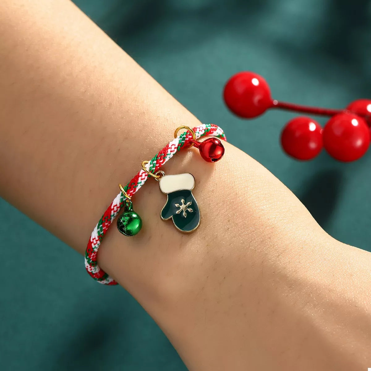 Christmas Charm Braided Rope Bracelet