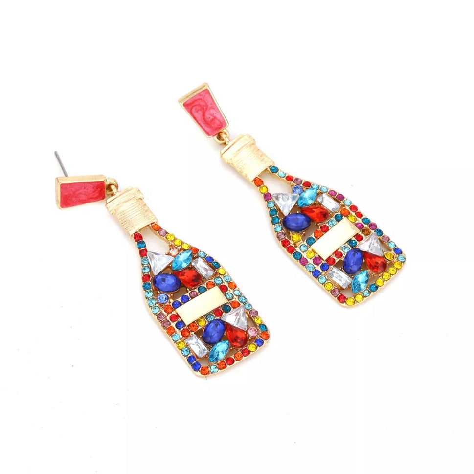 Champagne Bottle Drop Earrings