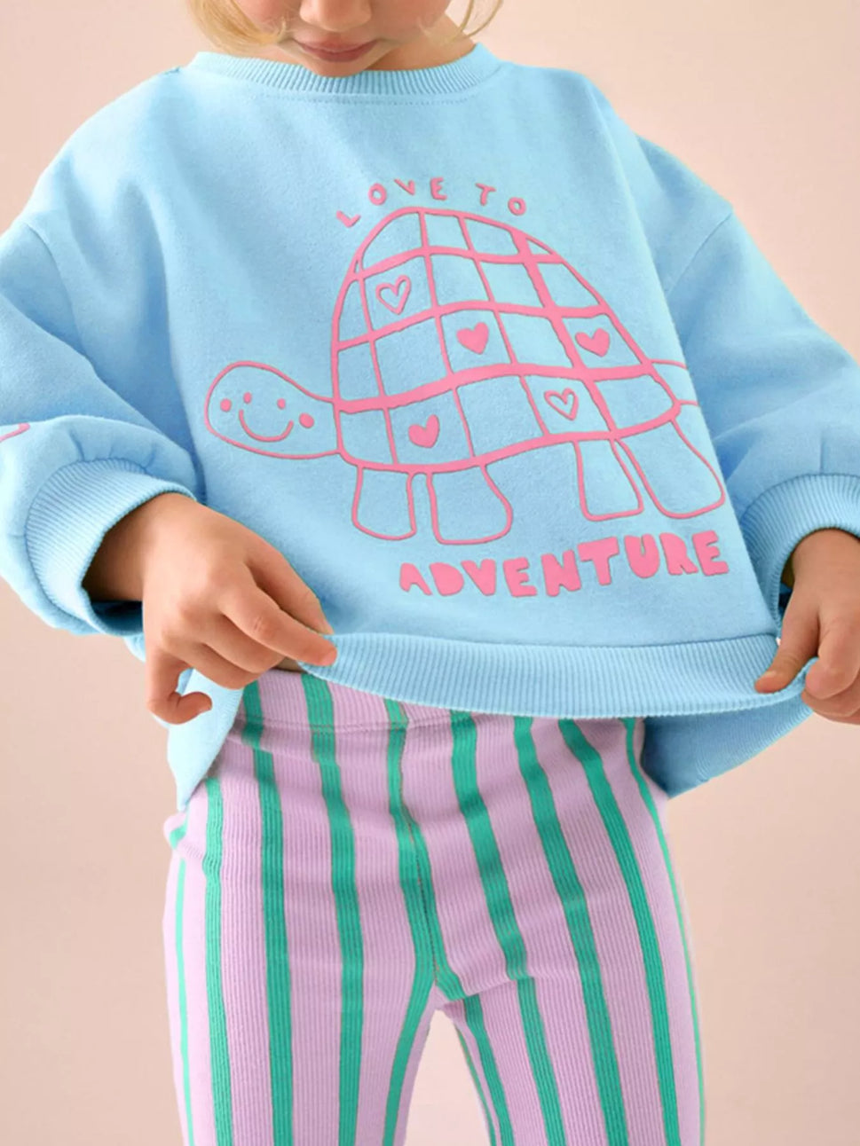 Children's Turtle Round Neck Top and Pants Set