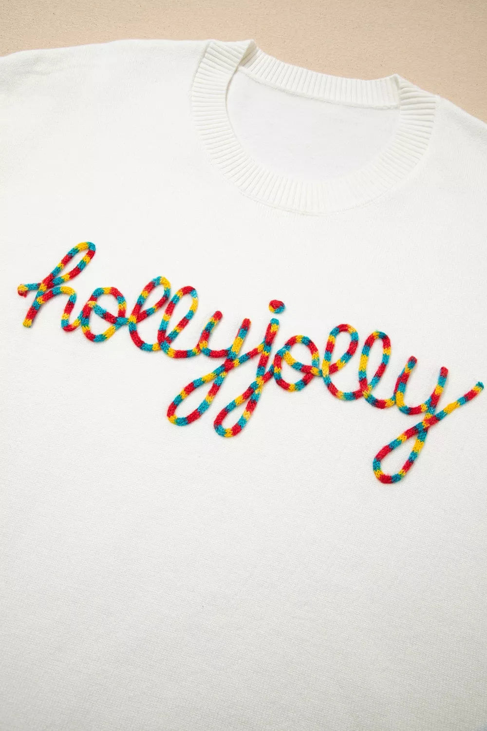 Colorful Holly Jolly Christmas Knit Loose Sweater