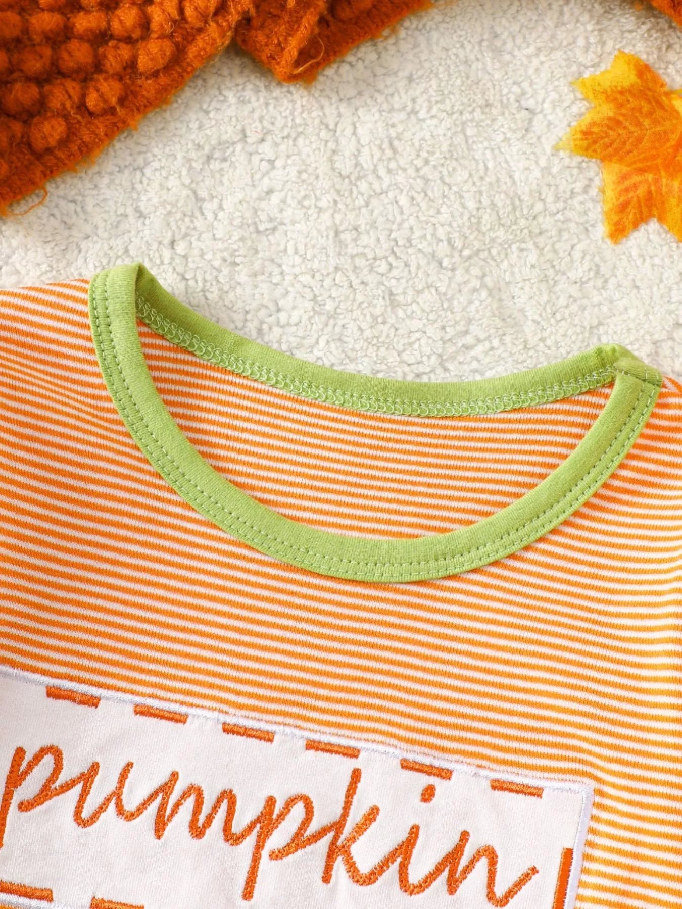 Children's Christmas-Themed Striped Snapped Legs Jumpsuit