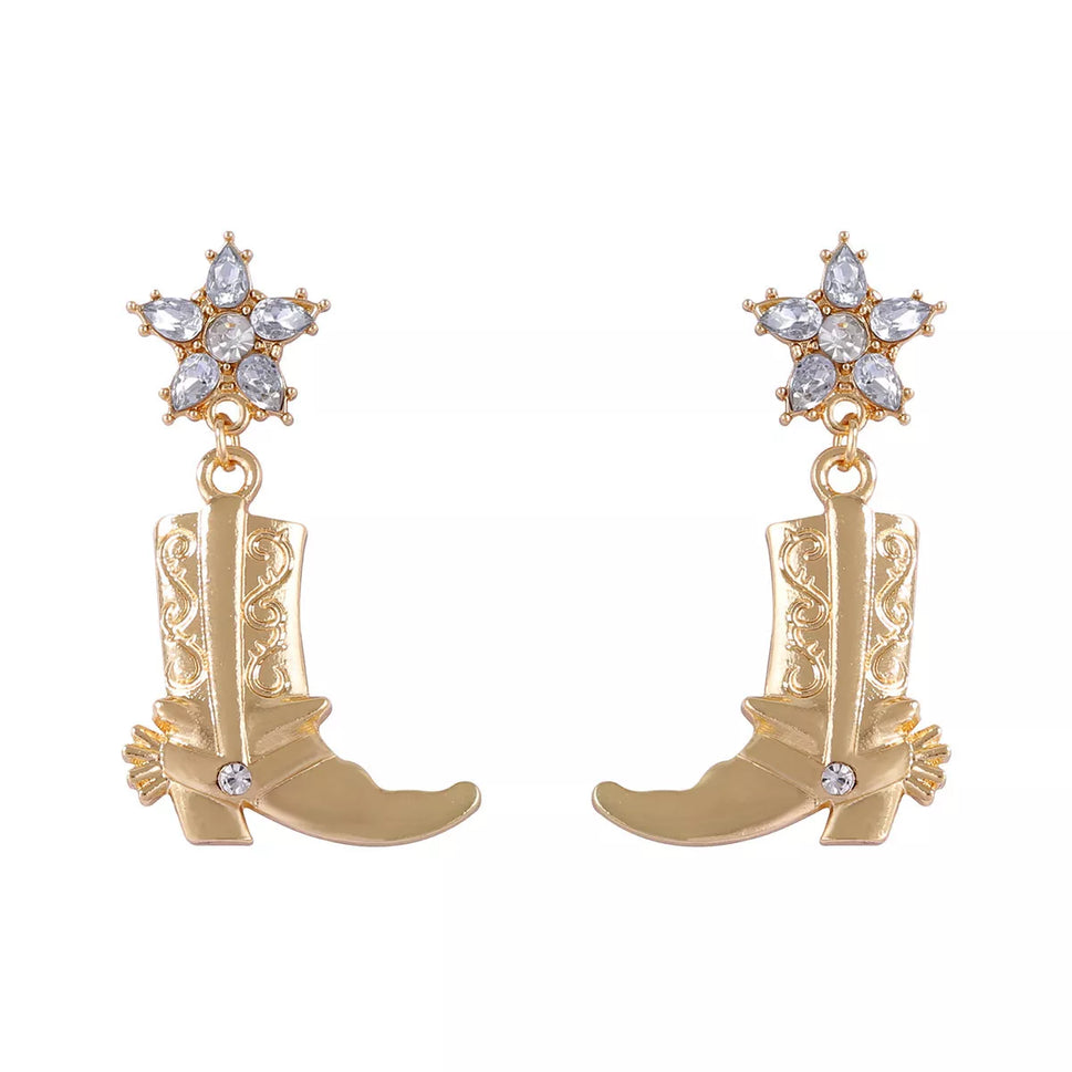 Western Style Boot Dangle Earrings