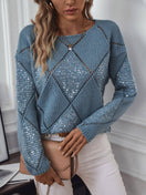 Switch Openwork Round Neck Long Sleeve Knit Top 3 image