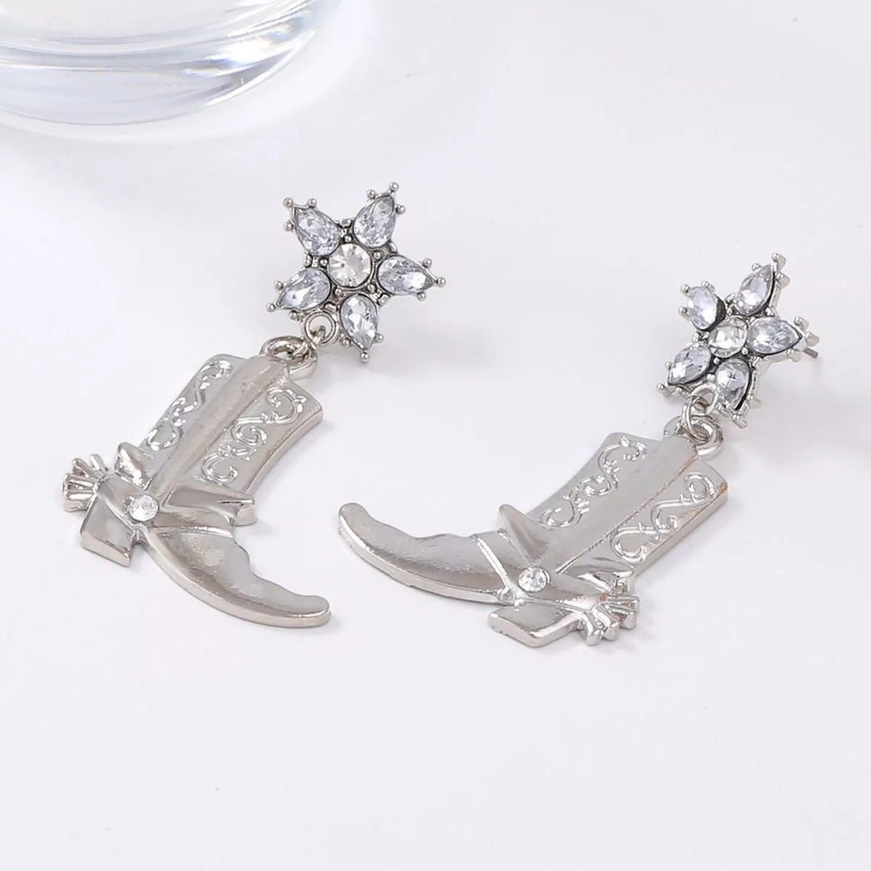 Western Style Boot Dangle Earrings