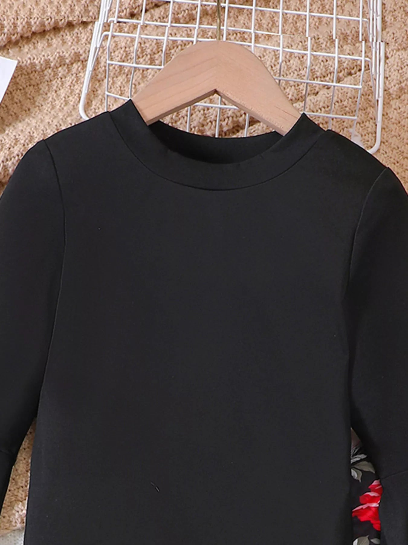 Children's Solid Top & Floral Flare Pants Set