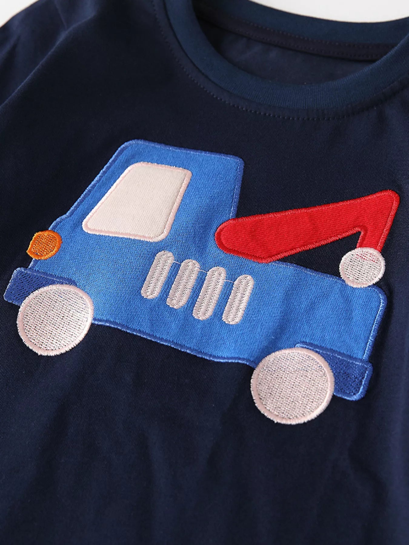 Children's Truck Applique Long Sleeve Top and Pants Set