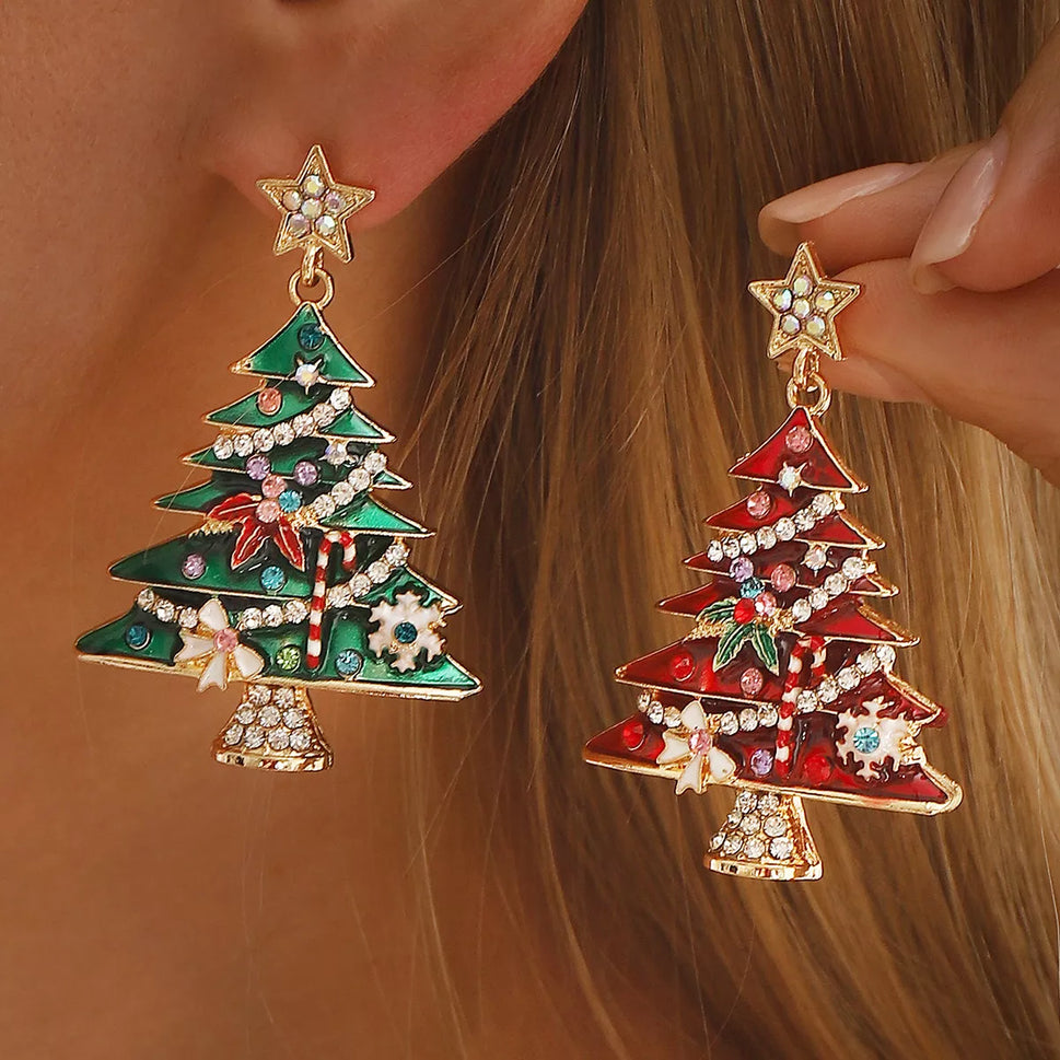 Christmas Tree Dangle Earrings
