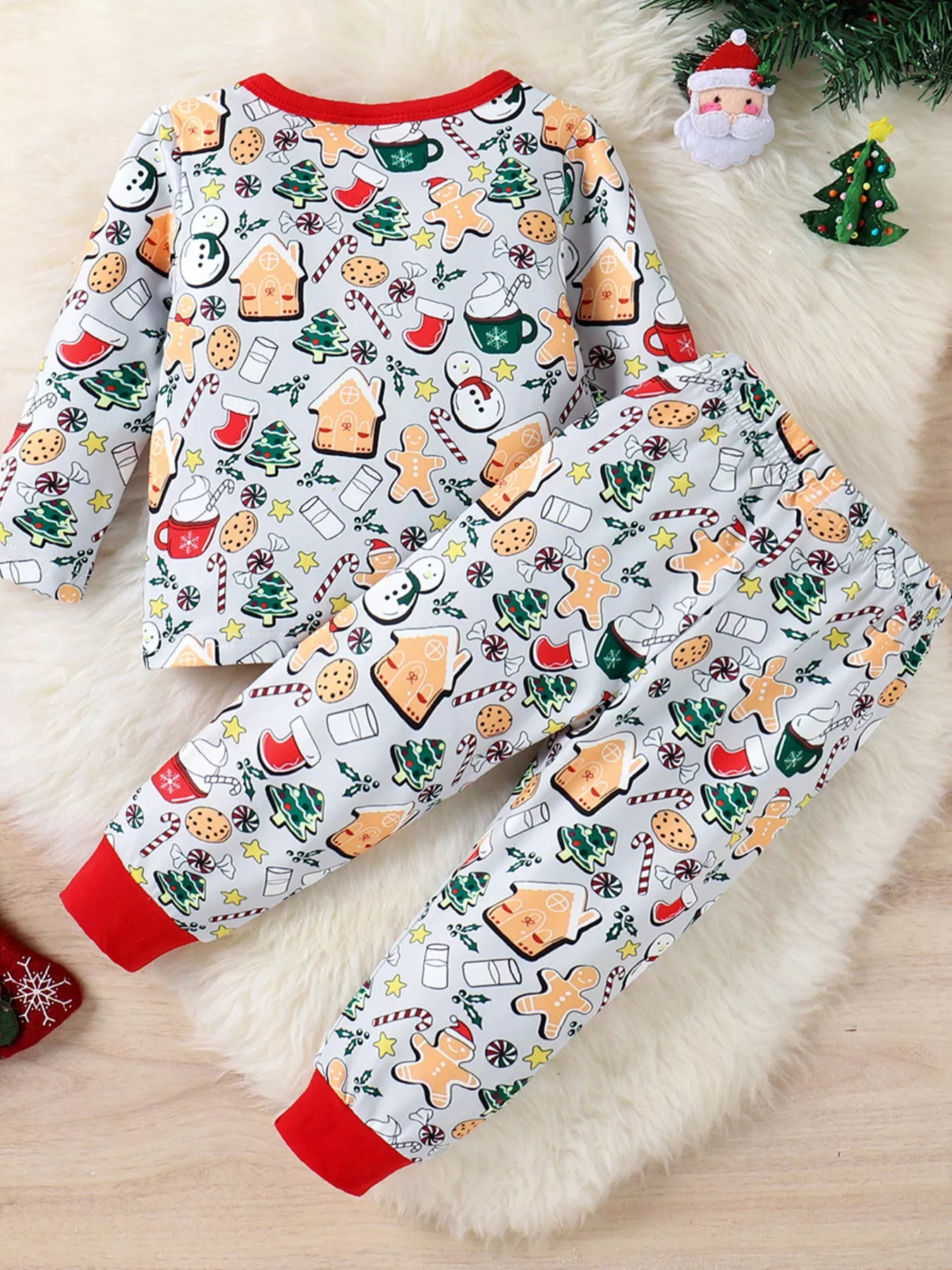 Children's Christmas Print Top and Pants Set
