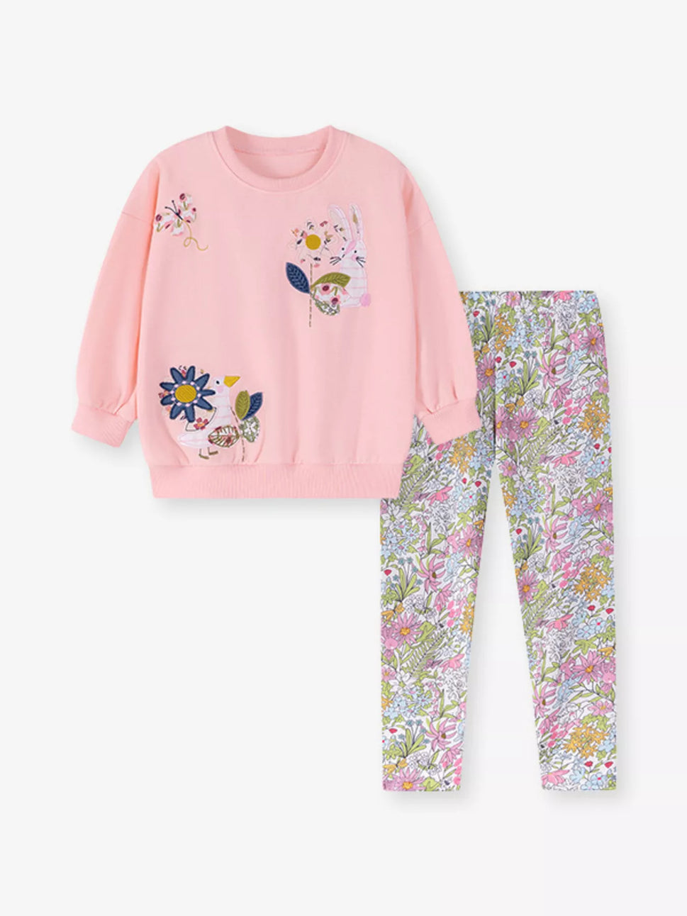 Children's Floral Sweatshirt & Leggings Set