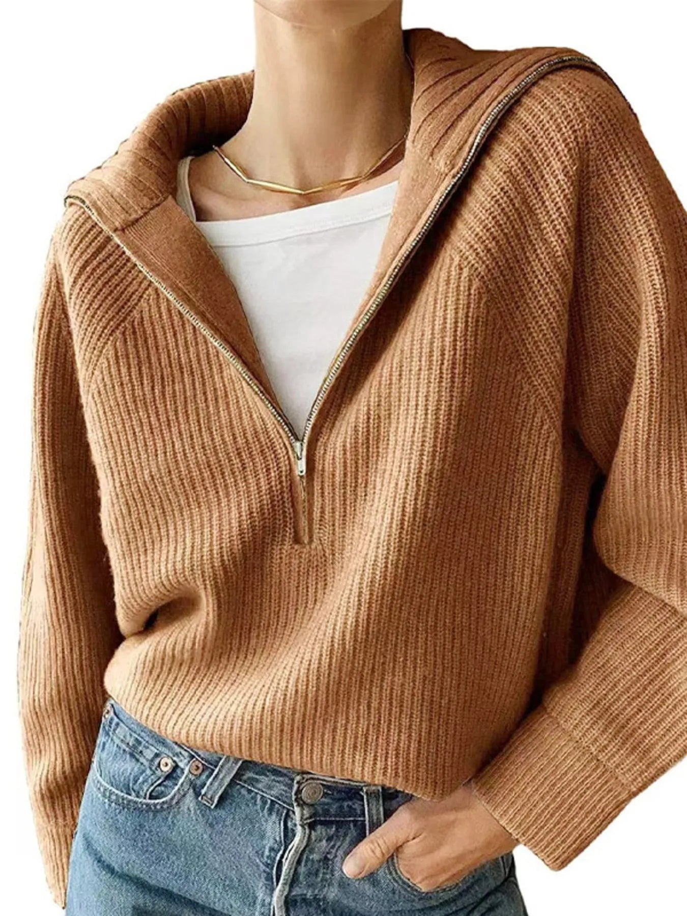Half-Zip Long Sleeve Sweater